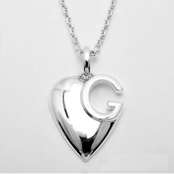 GUCCI STATEMENT STERLING SILVER NECKLACE ❤️ HEART 16 inches absolute GORGEOUS - Picture 1 of 7